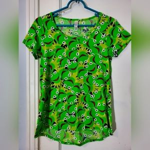 Kermit the Frog Lularoe Simply Comfortable Green T-Shirt Size XS